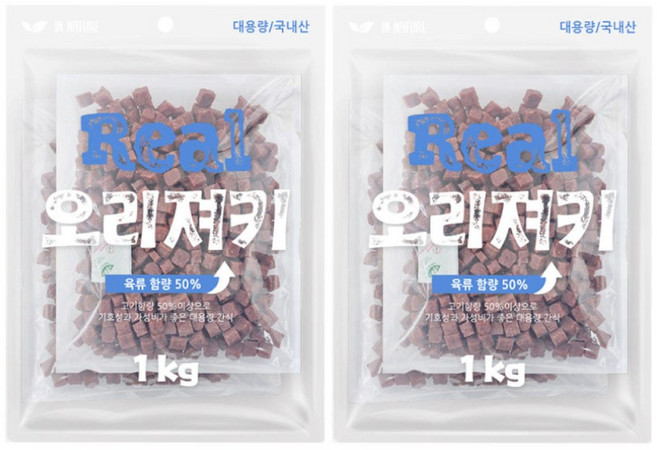 인네이처 리얼 오리 저키, 1kg, 2개