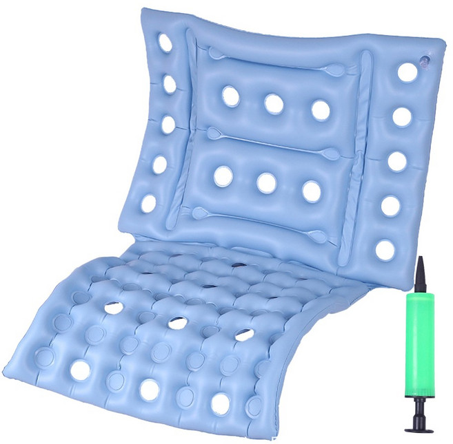 아띠꼴로 환자 휠체어 방석 쿠션 에어 통풍 등받이 에어쿠션, 1개, 블루, 블루