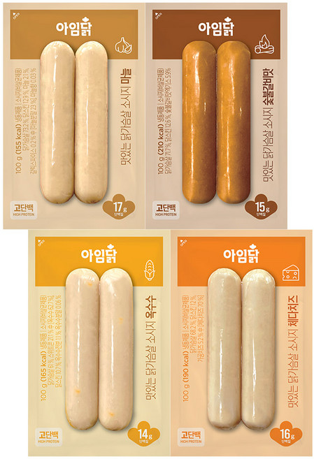 아임닭 맛있는 닭가슴살 소시지 4종 혼합 6/12/24/40팩, 24개, 100g