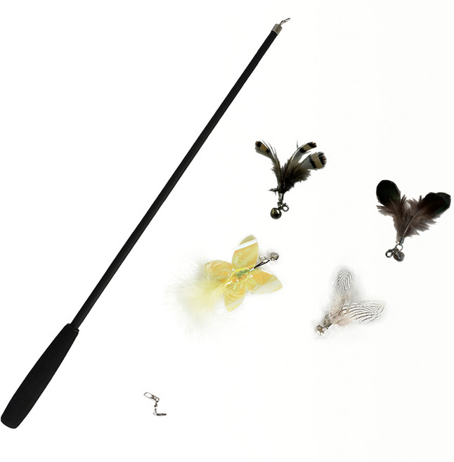 제이식스 고양이 장거리 2.4M 낚시대 장난감 리필 4종, 혼합색상, 1세트