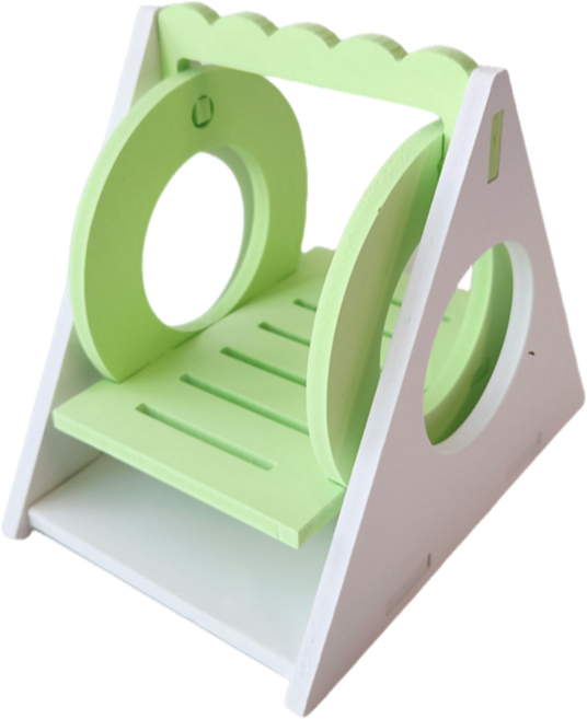 아스티렙 크리스티드 게코 도마뱀 햄스터 기니피크 그네 놀이터 은신처, 그린, 1개