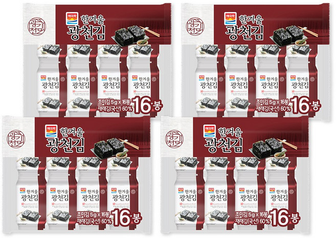 해의락 한겨울광천 도시락김, 5g, 64개