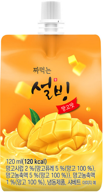 짜먹는 설빙 망고맛 120mlx15개입_아이스크림, 15개, 120ml