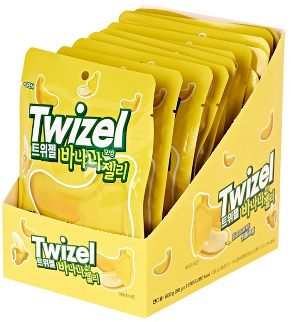 피치코리아 트위젤 바나나 모양 젤리, 12개, 50g