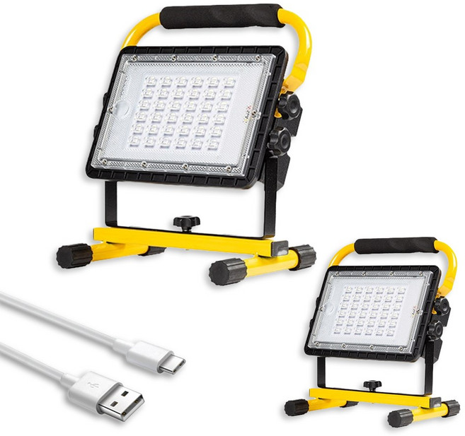 150W 투광기 고광량 LED 충전식 투광등 실외등 작업등, 2개