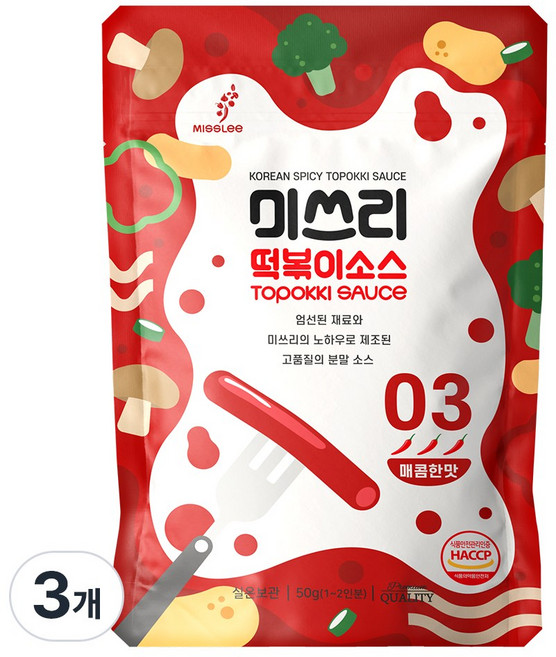 미쓰리 떡볶이소스 03 매콤한맛 50g x 3개