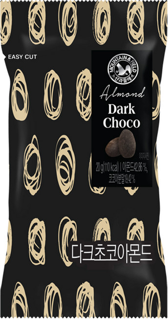 산과들에 초콜릿 견과류 다크초콜릿아몬드 20낱봉 아몬드 초코 사무실 간식 건강한, 20g, 20개