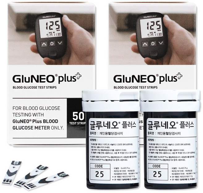 오상헬스케어 글루네오 플러스 혈당시험지, 2개, 50개입