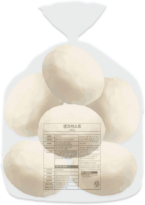 [보아스몰] 삼립 냉동생지 피자도우 400g (드6), 12개