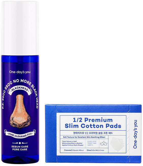 원데이즈유 피지쏙쏙 노모어 블랙헤드 포어 클린 듀오 피지제거제 100ml + 화장솜 20p, 1개