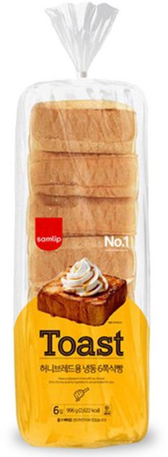 올찬 허니브레드 6쪽식빵 은나노or친환경 아이스팩 13시이전주문당일발송, 996g, 2개