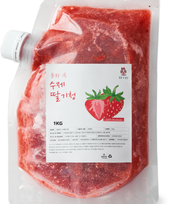 동화속딸기 국산 자일로스 수제 프리미엄 딸기청, 1개, 1개입, 1kg
