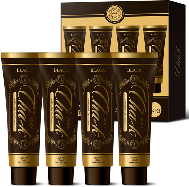 아케이 리빙 블랙 차크치약, 400g, 3세트