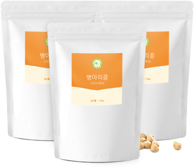 브이플랜 병아리콩 이집트콩 간식 샐러드 병아리콩밥 칙피, 3개, 1.5kg