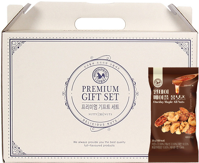 산과들에 원데이메이플올넛츠 30입 선물세트, 20g, 1세트