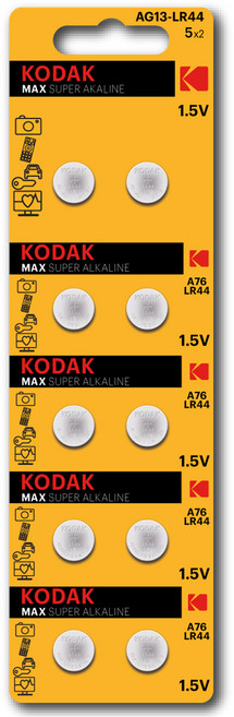 코닥 MAX LR44 A76 AG13 알카라인 코인건전지, 10개입, 4개