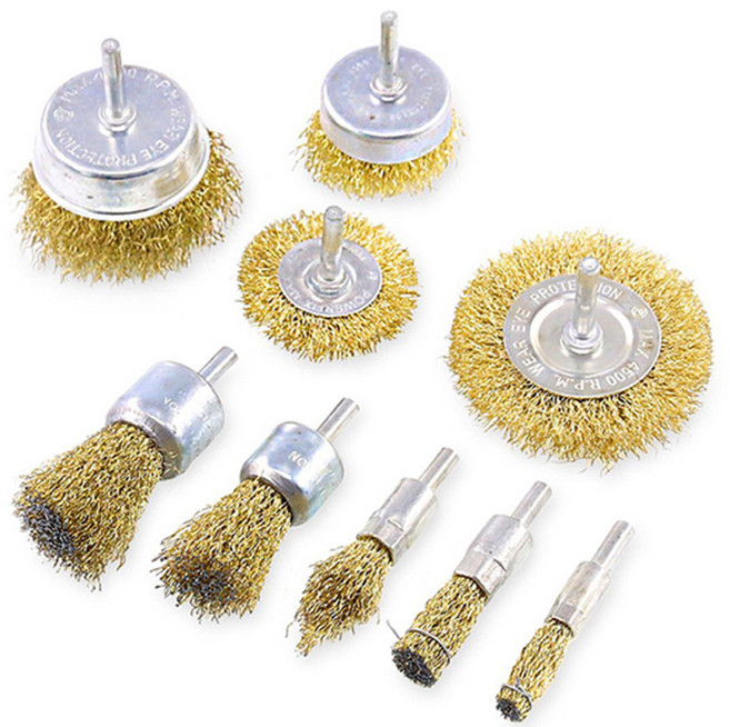 민크 폴리싱 전동 드릴 철사 브러쉬 청소솔, 1세트