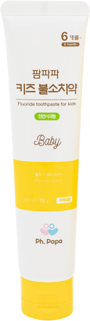 팜파파 1000ppm 키즈(아기) 불소 치약, 70g, 1개