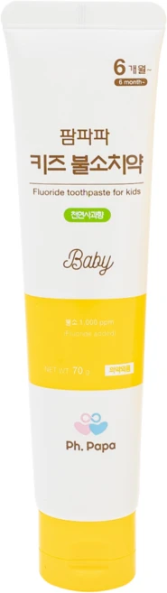 팜파파 1000ppm 키즈(아기) 불소 치약, 70g, 1개 - 쿠팡