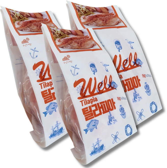 NEW 수산서원 냉동 틸라피아 1kgx3팩 흰살생선 스테이크 단백질 생선구이 다이어트 닭가슴살 식단, 1kg, 3세트
