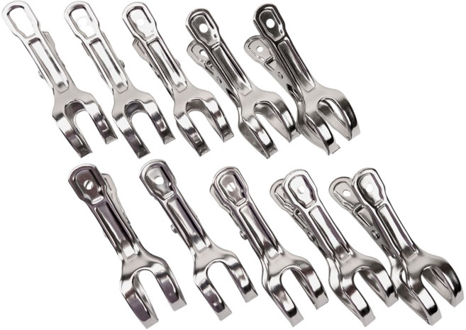 [녹슬지않는] 대형 스텐빨래집게 이불 양말걸이 건조대, 1세트, 옷걸이 집게 10p