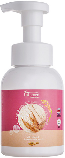 라라메드 유기농 쌀겨 아기샴푸&바스 2in1 (신생아부터 거품형 300ml), 1개, 300ml