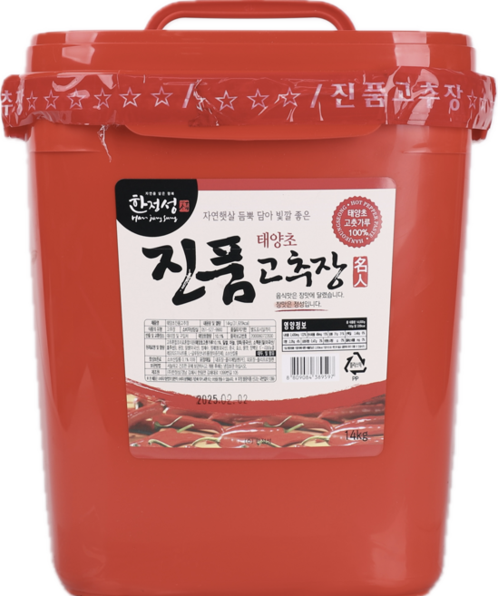 한정성 태양초 고추장 업소용 대용량 식당용 말통 14kg, 1개