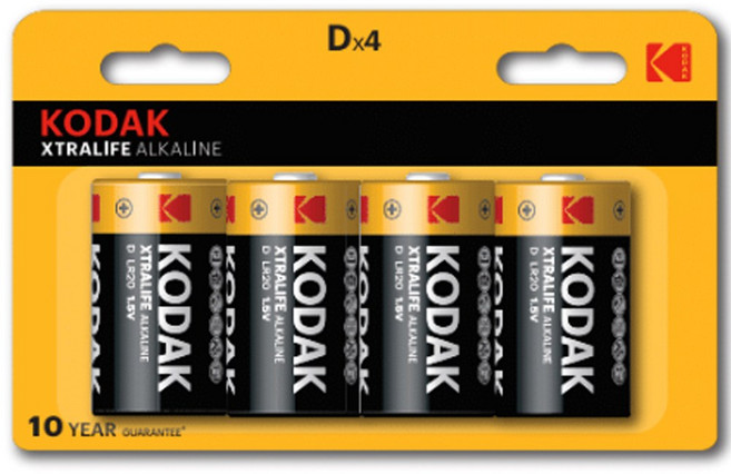 코닥 알카라인 엑스트라라이프 D형 건전지, 4개입, 3개