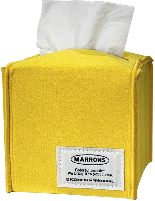 마롱즈 미니 펠트 티슈 케이스, 옐로우, 1개