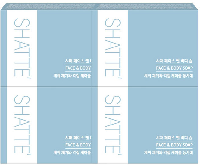 샤워때비누 페이스 앤 바디 솝, 90g, 4개