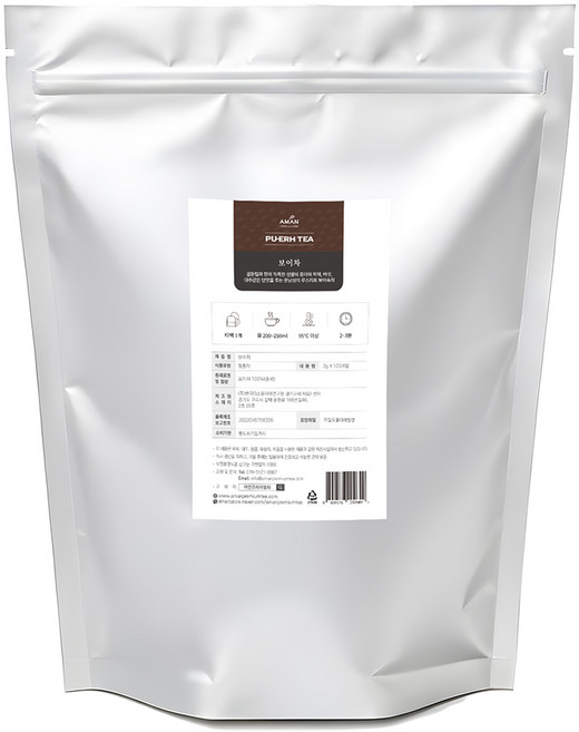 보이차 티백 / 2gx50개입 100개입 / 카페용 대용량 티백 / 아만프리미엄티, 2gX100개입, 1개