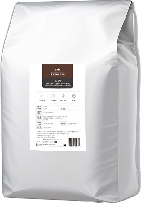보이차 500g 1kg / 카페용 대용량 보이차 / 카페용 대용량 벌크 / 아만프리미엄티, 1개, 1개입
