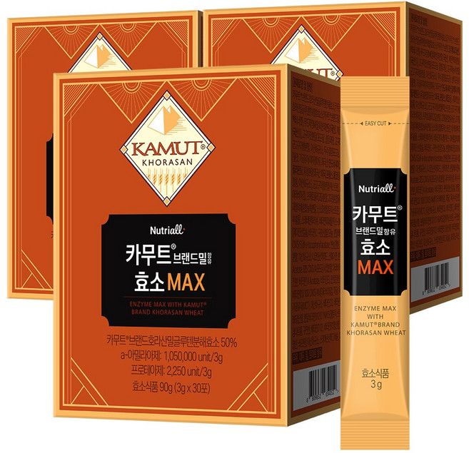 카무트 효소 MAX 역가수치 105만 이상, 3박스, 30회분