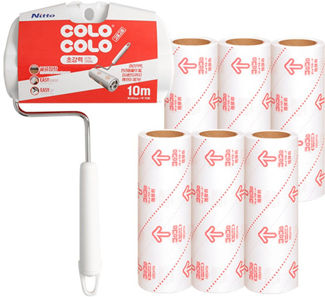 고로고로 초강력 테이프 리필 6p + 샤프트, 1세트, 혼합색상