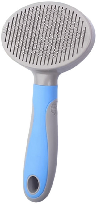 투데이리빙 반려동물 원터치 저자극 브러쉬 강아지 고양이 죽은털 제거 애견 고양이빗 강아지빗 개빗 목욕, R79173L(블루