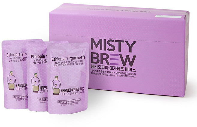 미스티브루 더치커피 대용량 에티오피아 예가체프(100ml 20개입), 100ml 20개입, 1개입