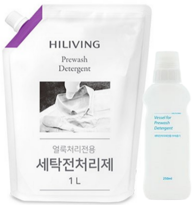[JKLIVING] 하이리빙 세탁전처리제 n개 + 전용용기1 세트, 1세트, 1L