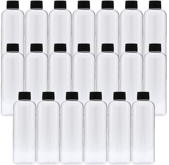 단마개 공병 PET 용기 투명 플라스틱 여행용 소분 5개, 4세트, 250ml