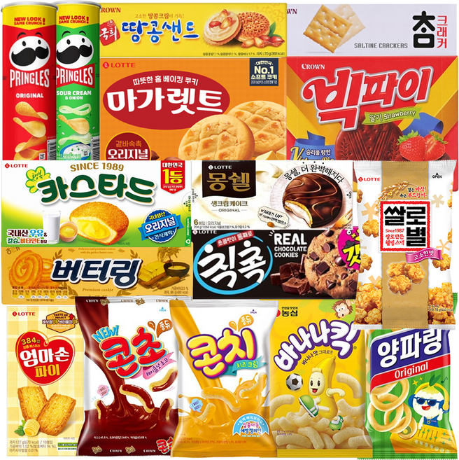 가나슈 사무실 탕비실 22종 과자 간식 세트 G09 쿠크다스 빠다코코낫 카스타드 몽쉘 제크 칙촉 마가렛트 엄마손파이 빼빼로 오레오 빅파이 사브레 롯샌 버터링 후레쉬베리 버스, 1개