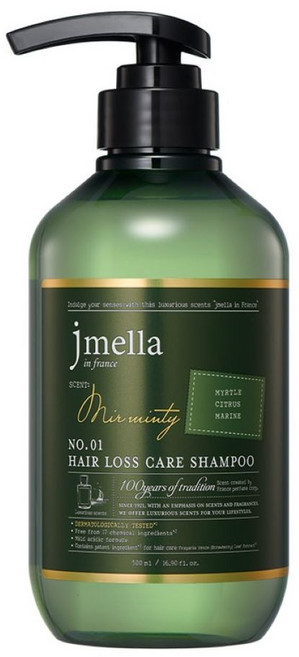 제이멜라 인 프랑스 미르 민티 탈모 헤어 샴푸, 500ml, 4개
