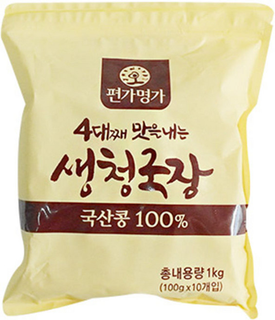 100% 국내산 청국장 무염청국장 생청국장 냄새없는청국장 맛있는청국장 강화도 100년전통 줄서는맛집, 100g, 10개