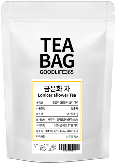 굿라이프365 금은화 인동초 차 티백 100개입, 1개, 1g