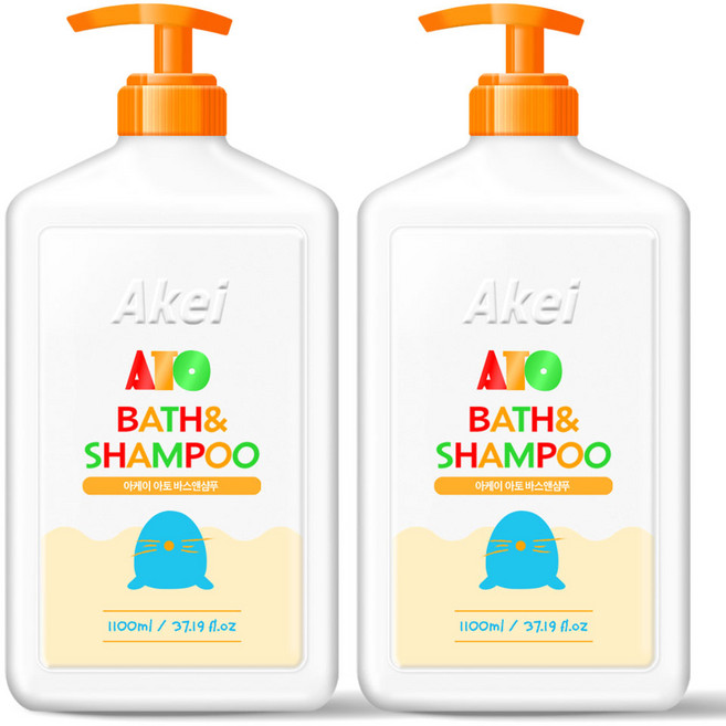아케이 아토 바스앤샴푸 알러지프리향, 1.1L, 2개