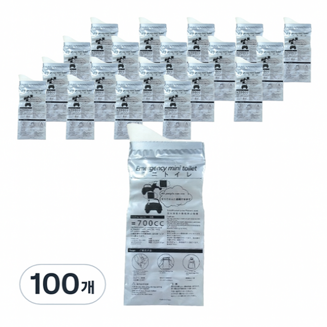 안이네 휴대용 일회용 패드 소변 주머니 700ml, 100개