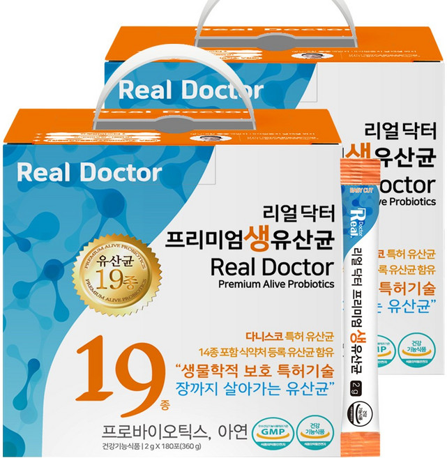 리얼닥터 프리미엄 생유산균, 360g, 2개
