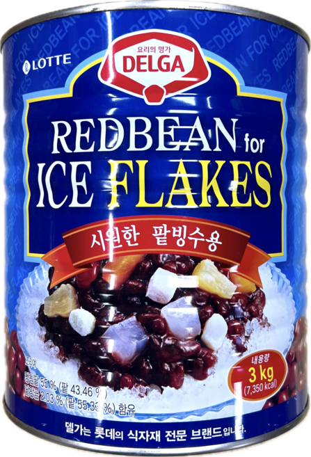 롯데푸드 빙수팥 통조림, 3kg, 1개
