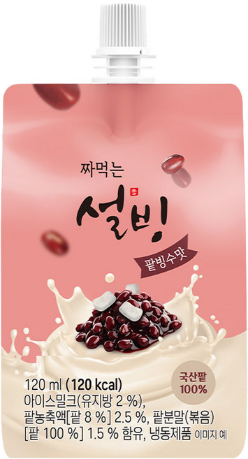 짜먹는 설빙 팥빙수맛 120mlx 9개입_아이스크림, 9개, 120ml