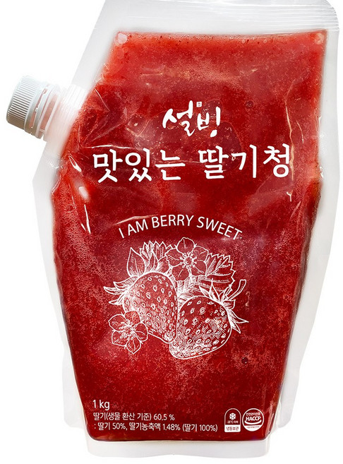 설빙 맛있는 딸기청 1kg, 2개, 1개입