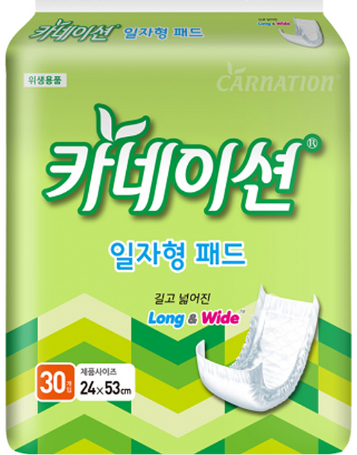 카네이션 일자형패드(2회)30개입 성인기저귀, 30개입, 8개