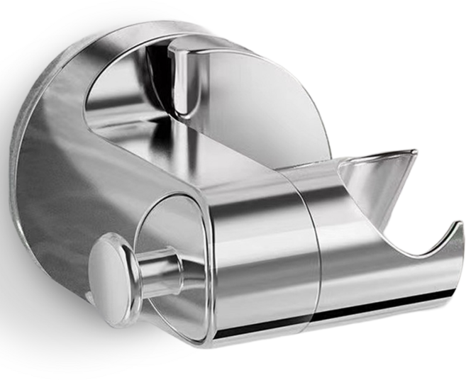 내집클로버 흡착식 초강력 샤워기 거치대, 실버